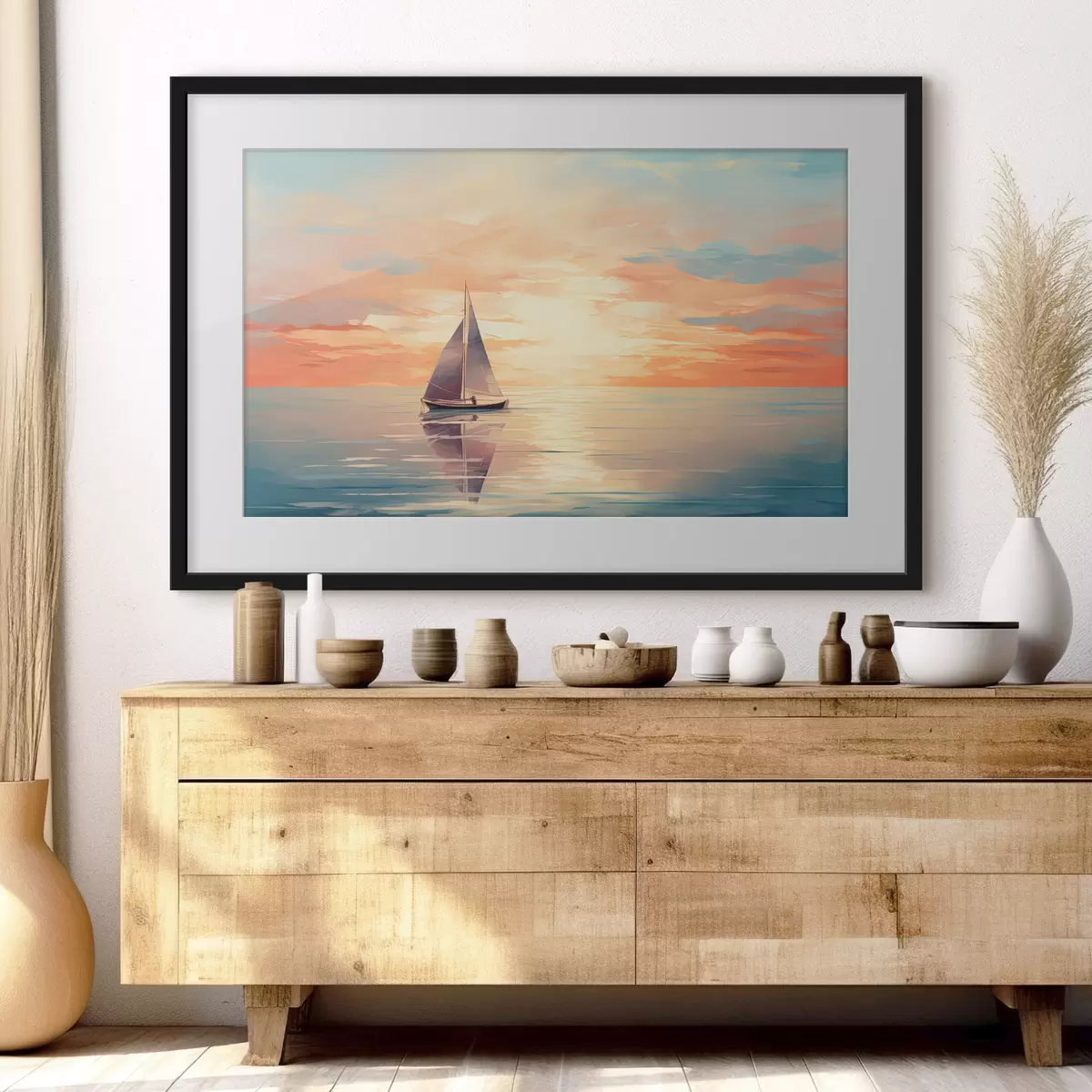 Poster Aquarell Boot f38050