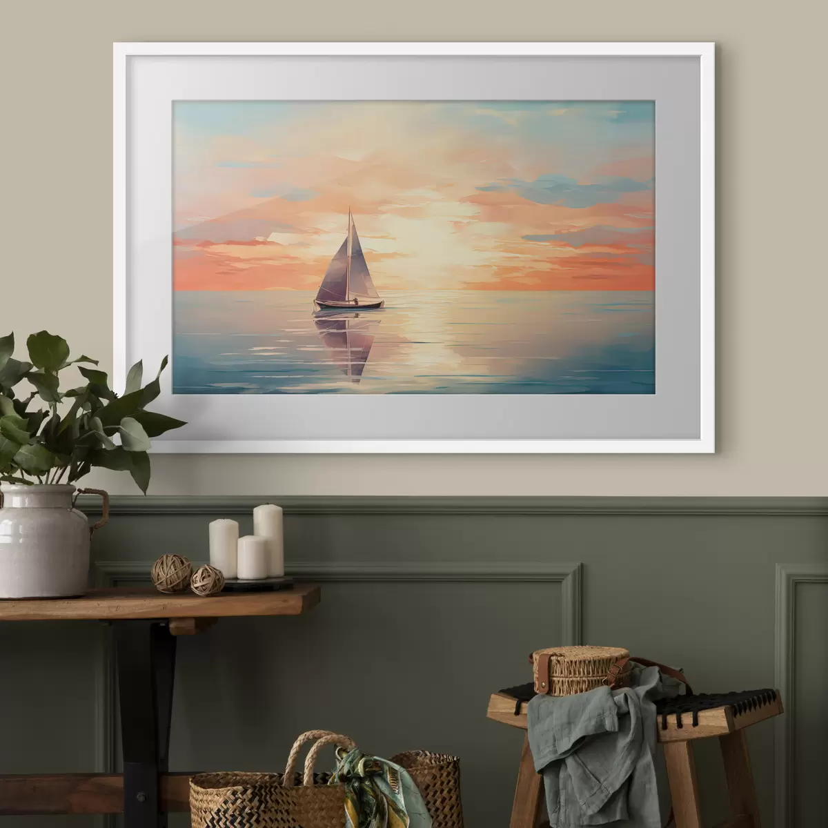 Poster Aquarell Boot f38050