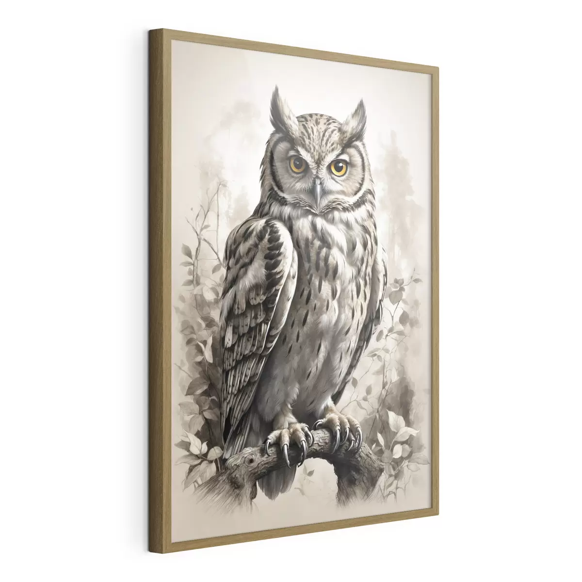 Poster Eule auf schwarzem und weißem Hintergrund f38118