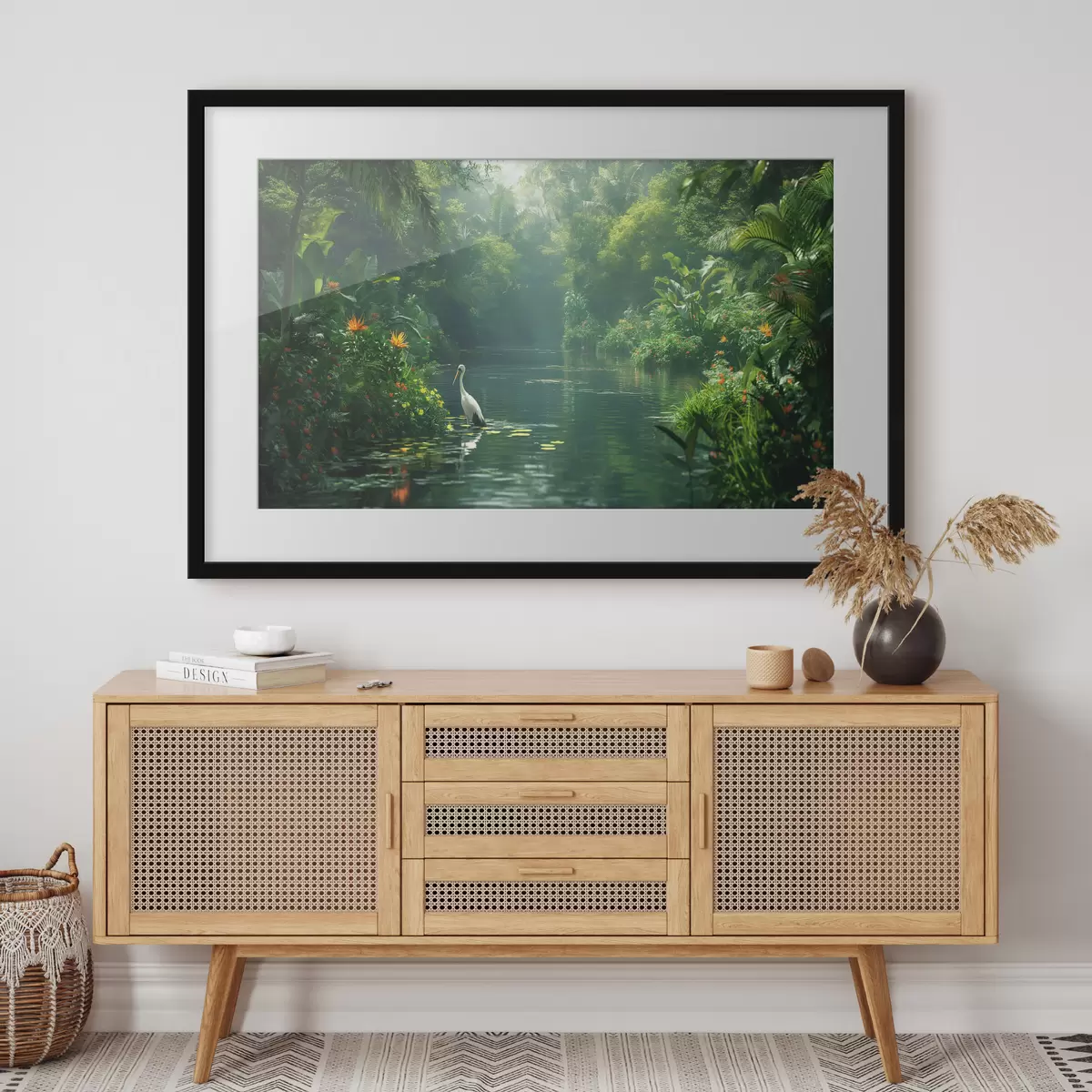 Poster See im tropischen Wald f38091