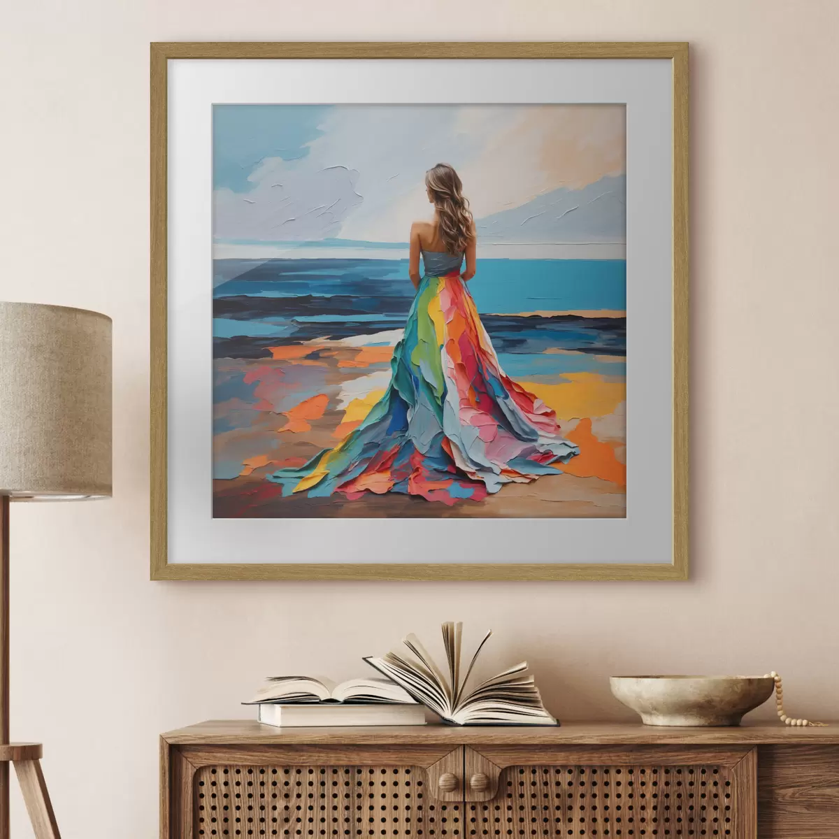 Poster Frau am Meeresufer f38171