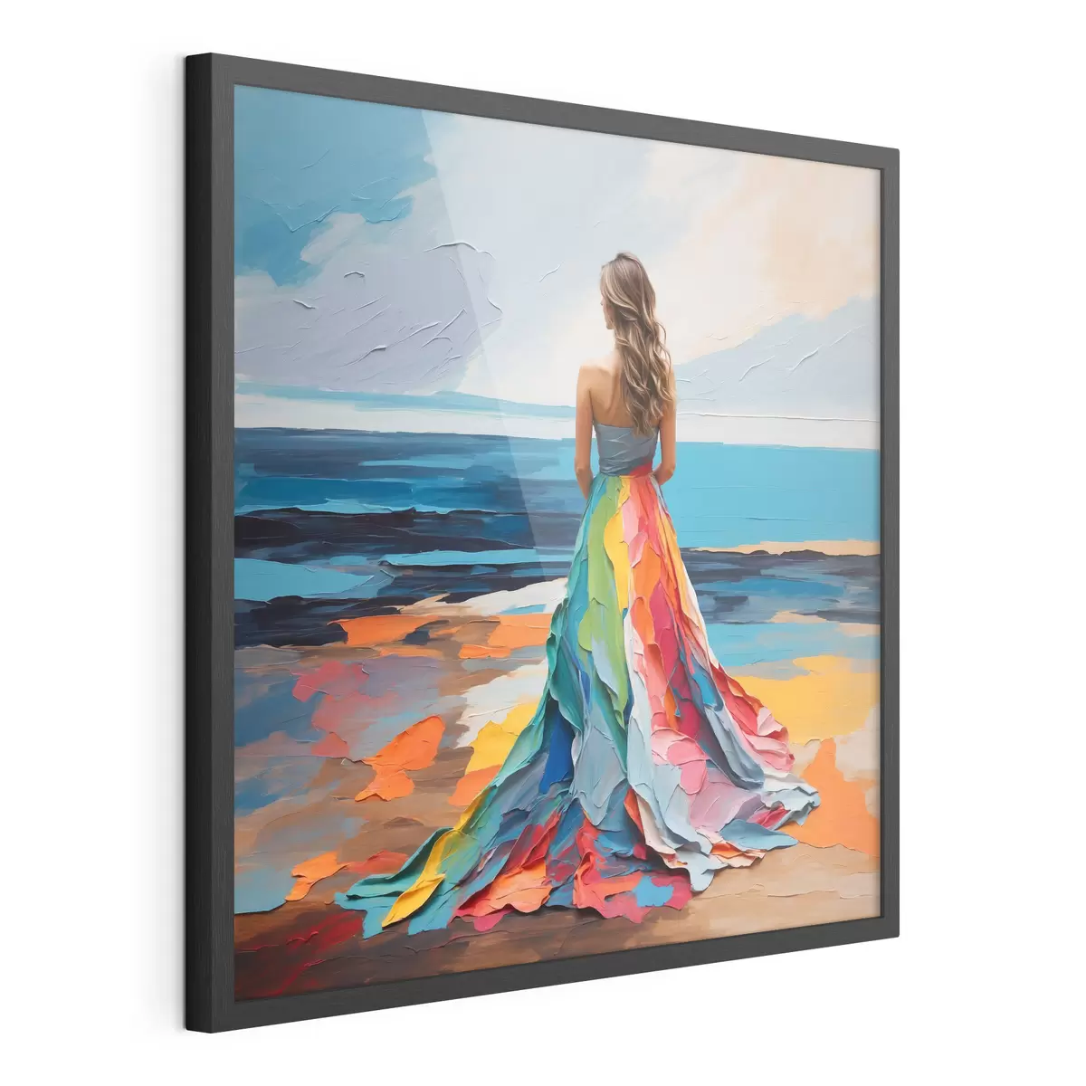 Poster Frau am Meeresufer f38171