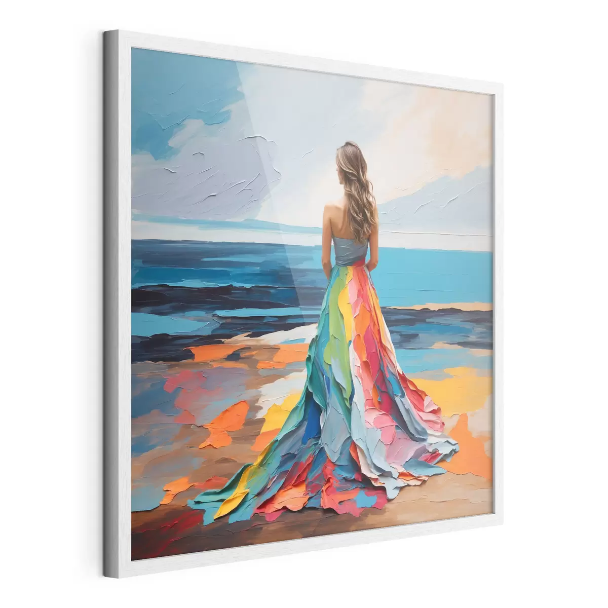 Poster Frau am Meeresufer f38171