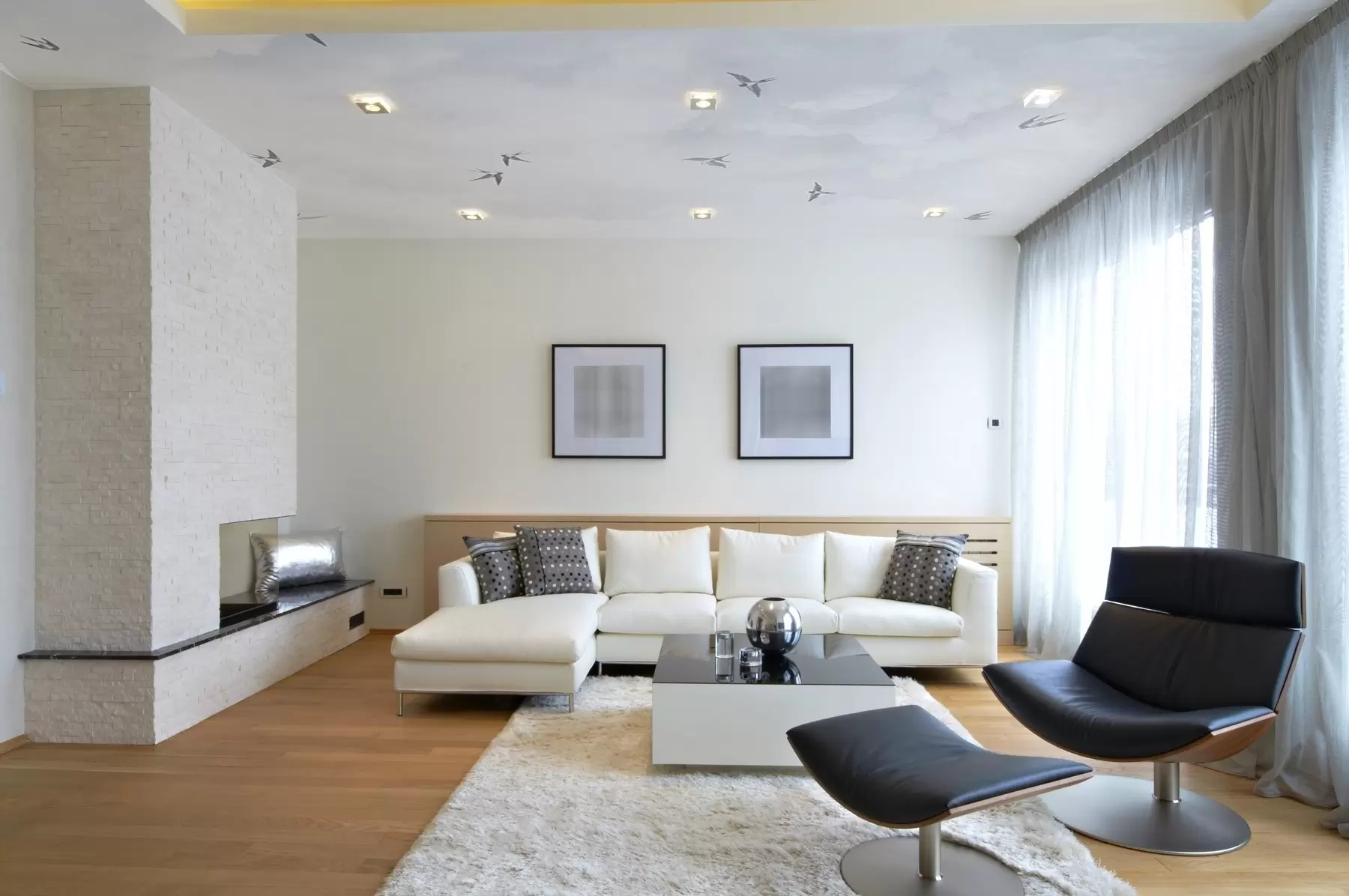 Fototapete Blauer Himmel mit Schwalben w00526