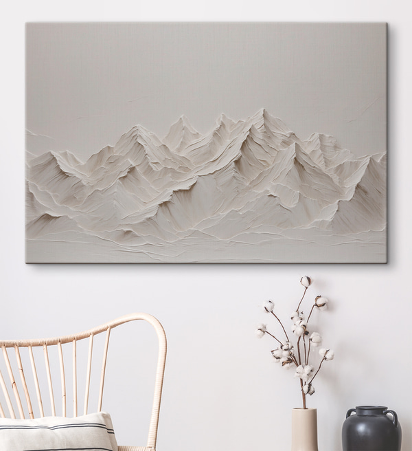 Weiße Berge mit Acryl