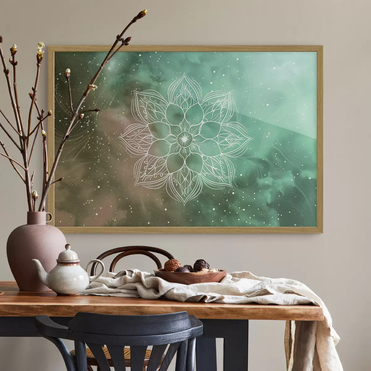 Poster Mandala grüner Ruhe f38530
