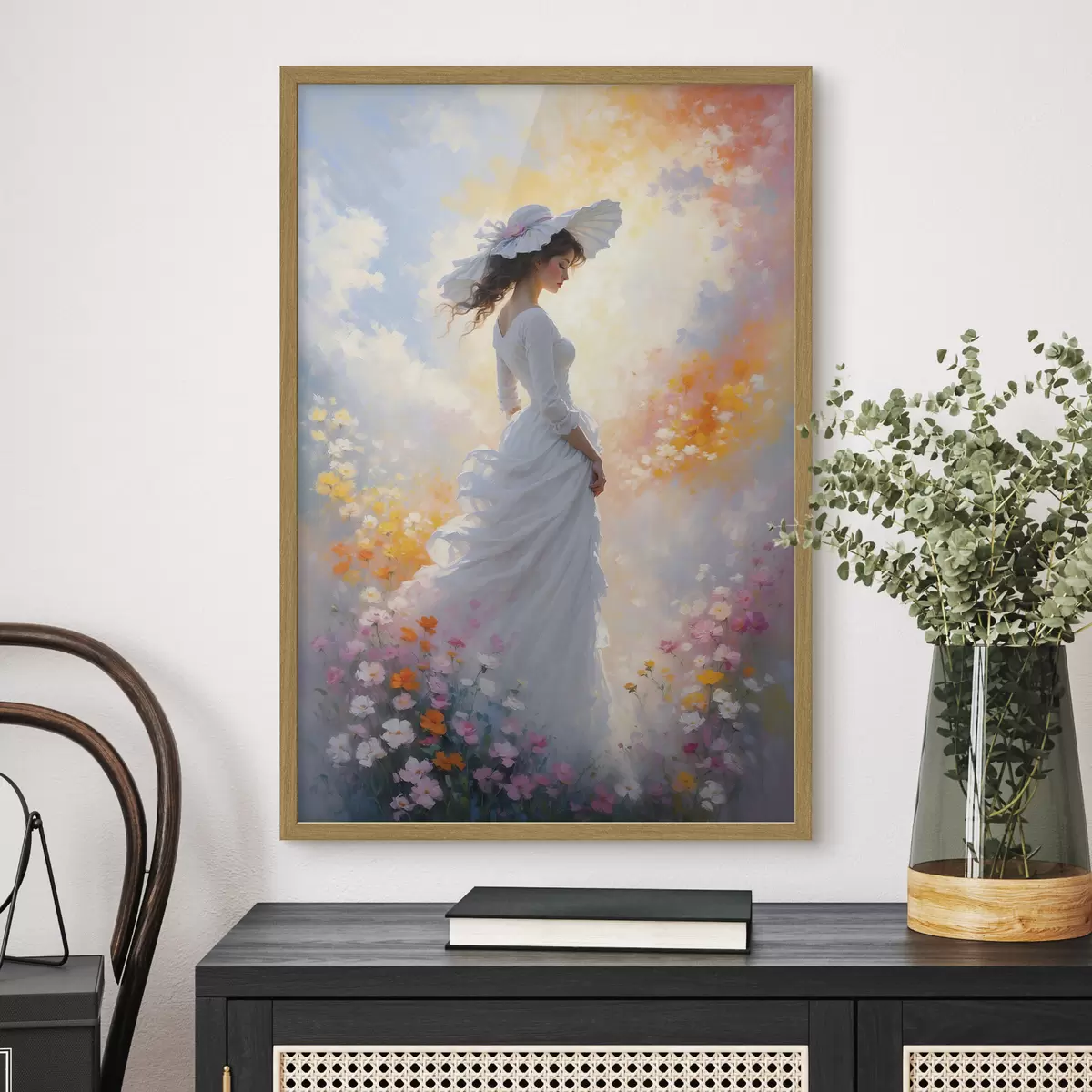Poster Mädchen in Blumen f38570