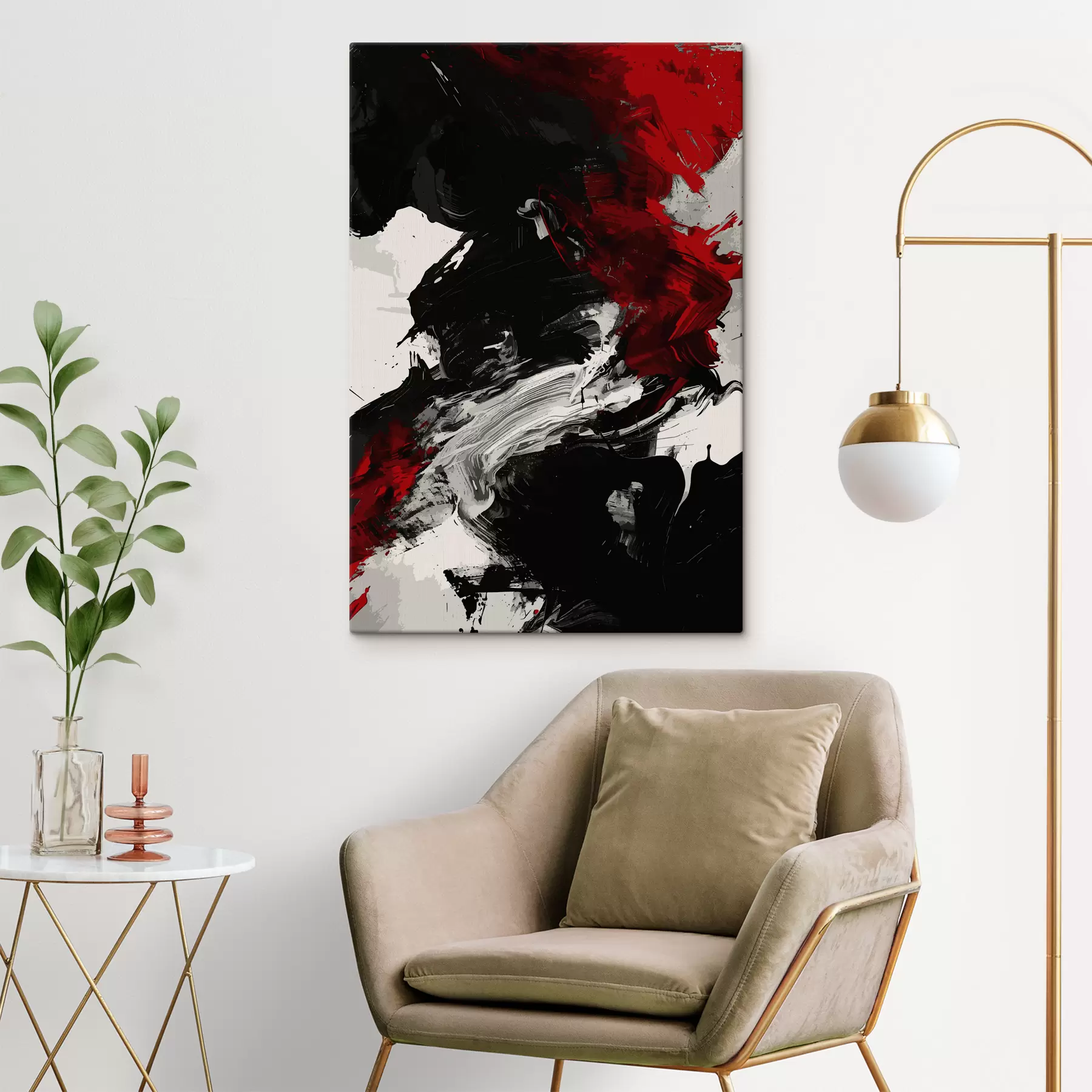 Fototapete Schwarze und rote Abstraktion s38550