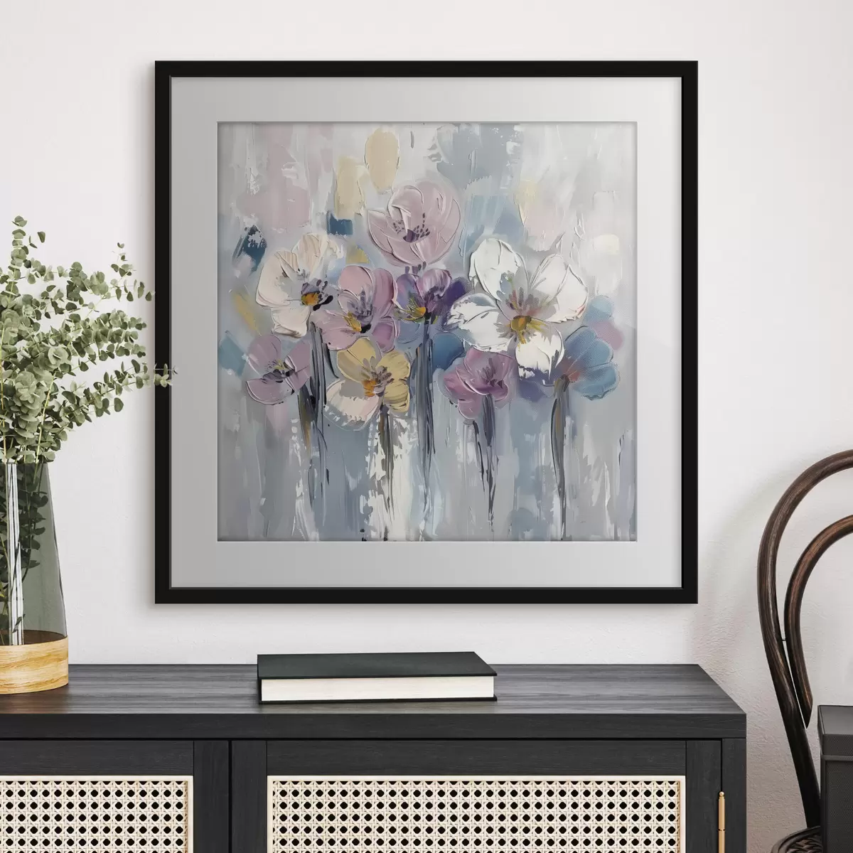 Poster Pastellstrauß auf Blau f38643