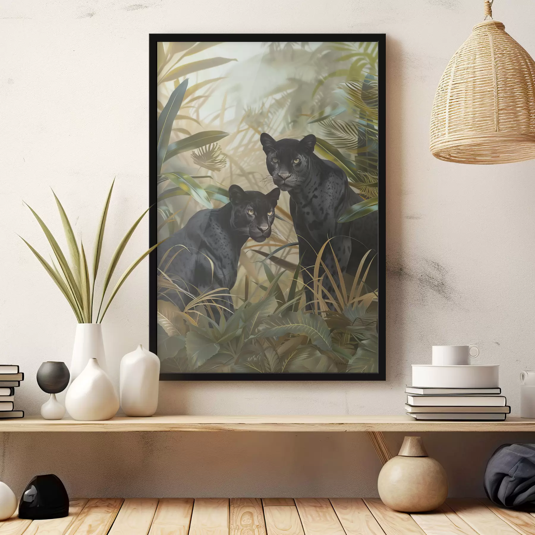 Fototapete Zwei Panther im Dschungel f38509