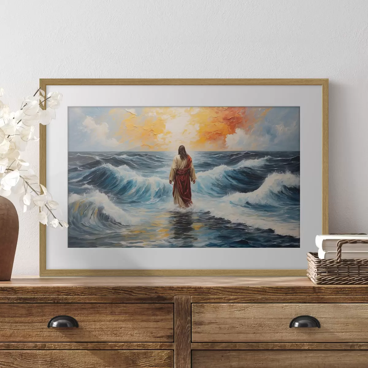 Poster Christus über den Wellen f38613