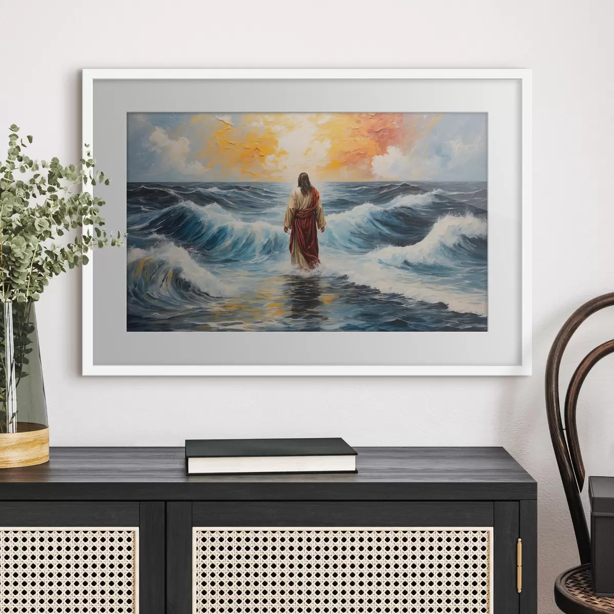 Poster Christus über den Wellen f38613