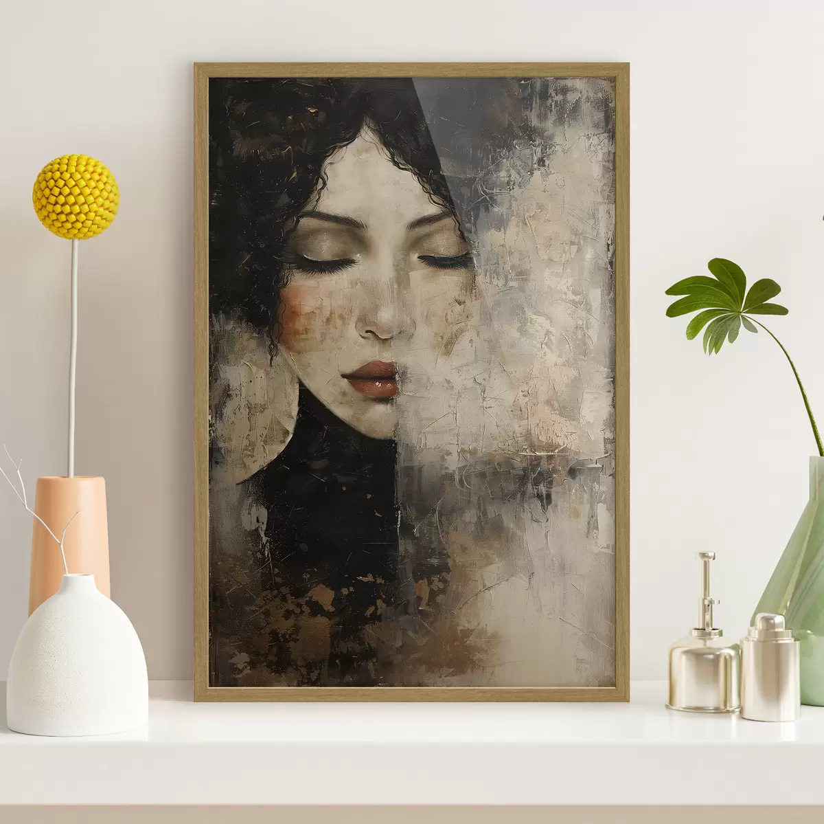 Poster Mädchen mit dunklen Haaren f38789