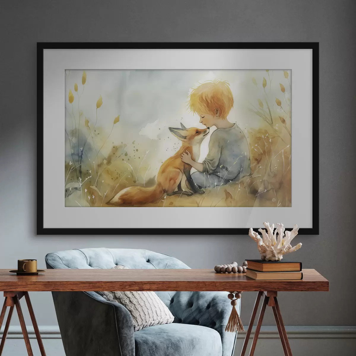 Poster Der kleine Prinz mit dem Fuchs f38790