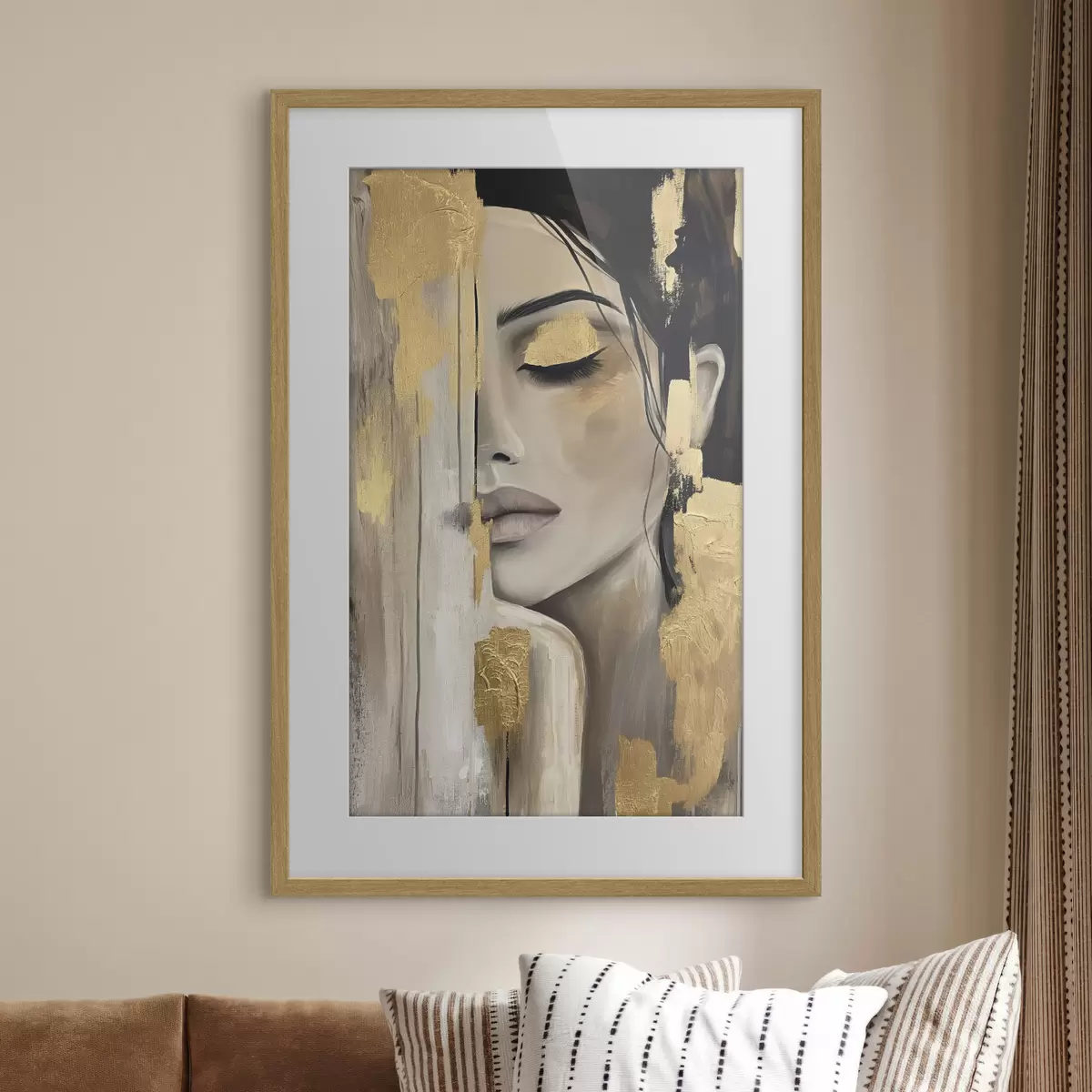 Poster Porträt in Ocker f38793