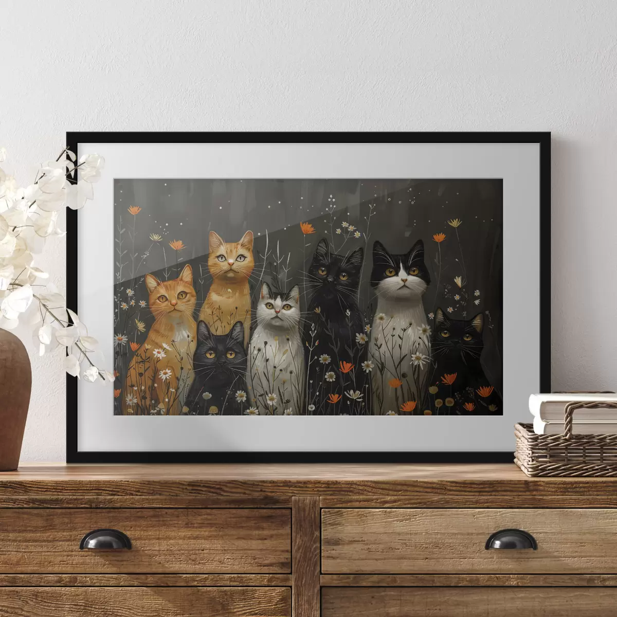 Poster Katzen in Blumen f38798