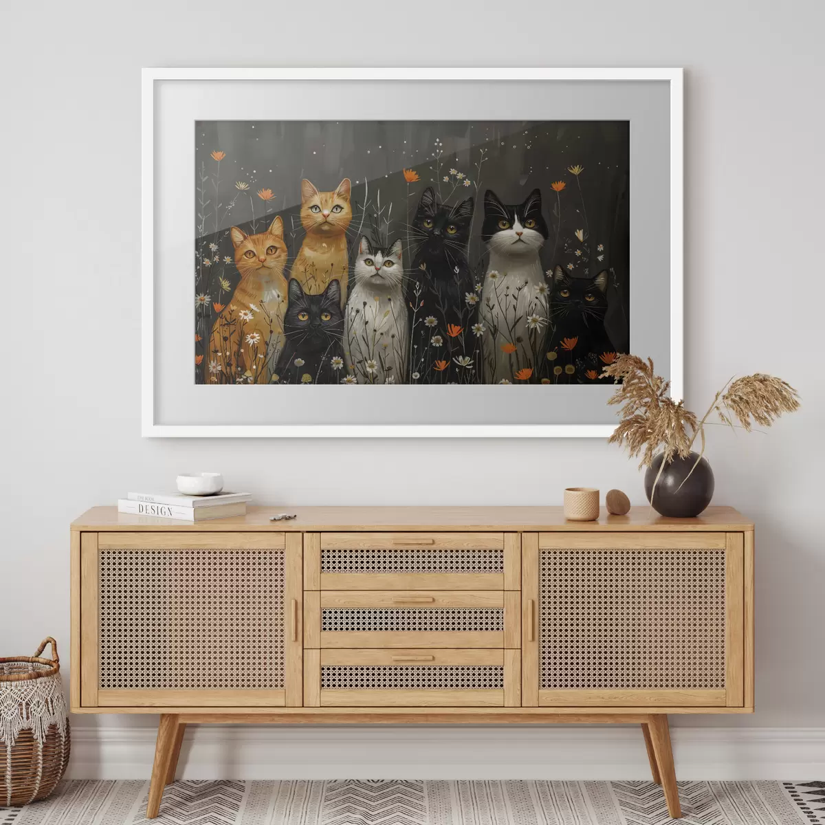 Poster Katzen in Blumen f38798