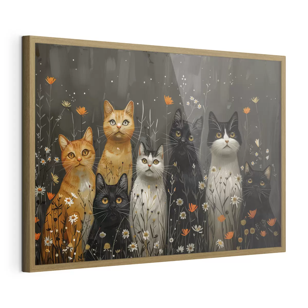 Poster Katzen in Blumen f38798