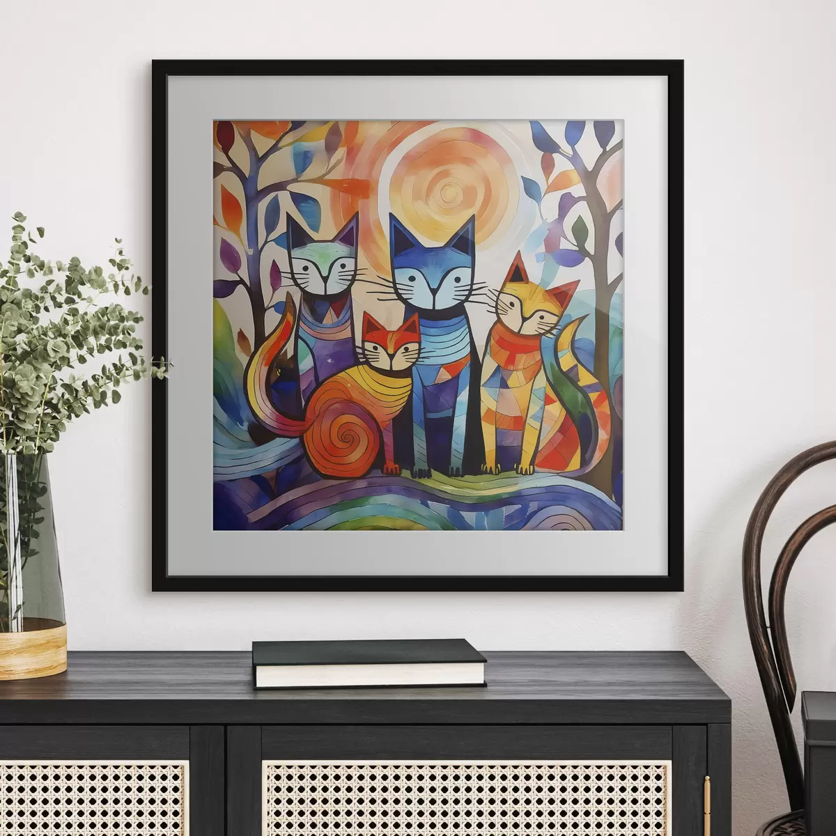 Poster Vier Katzen in Farbe f38815