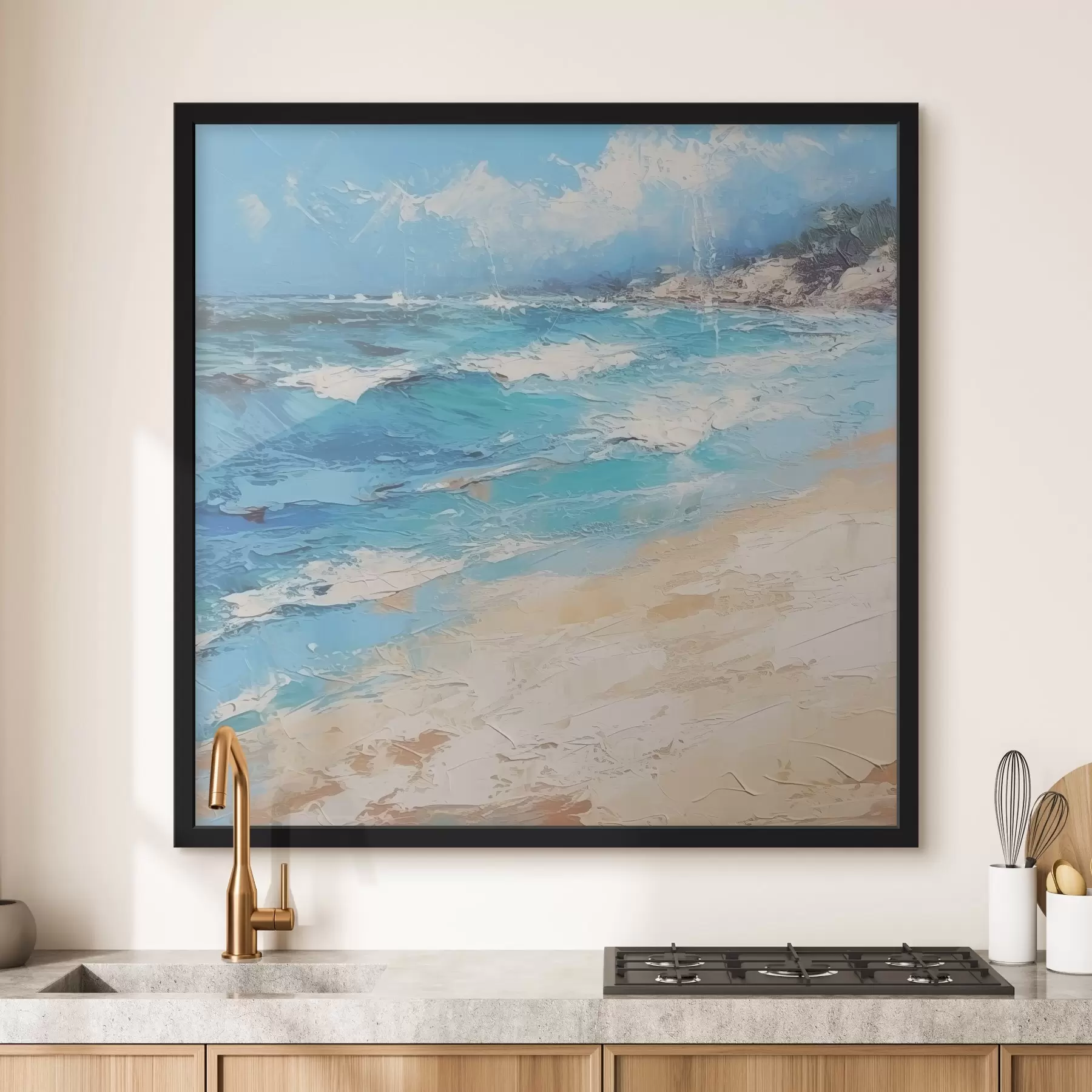 Fototapete Meer, Wellen, Strand, Sand, Ölgemälde, Abstraktion, Landschaft, Landscape f38910
