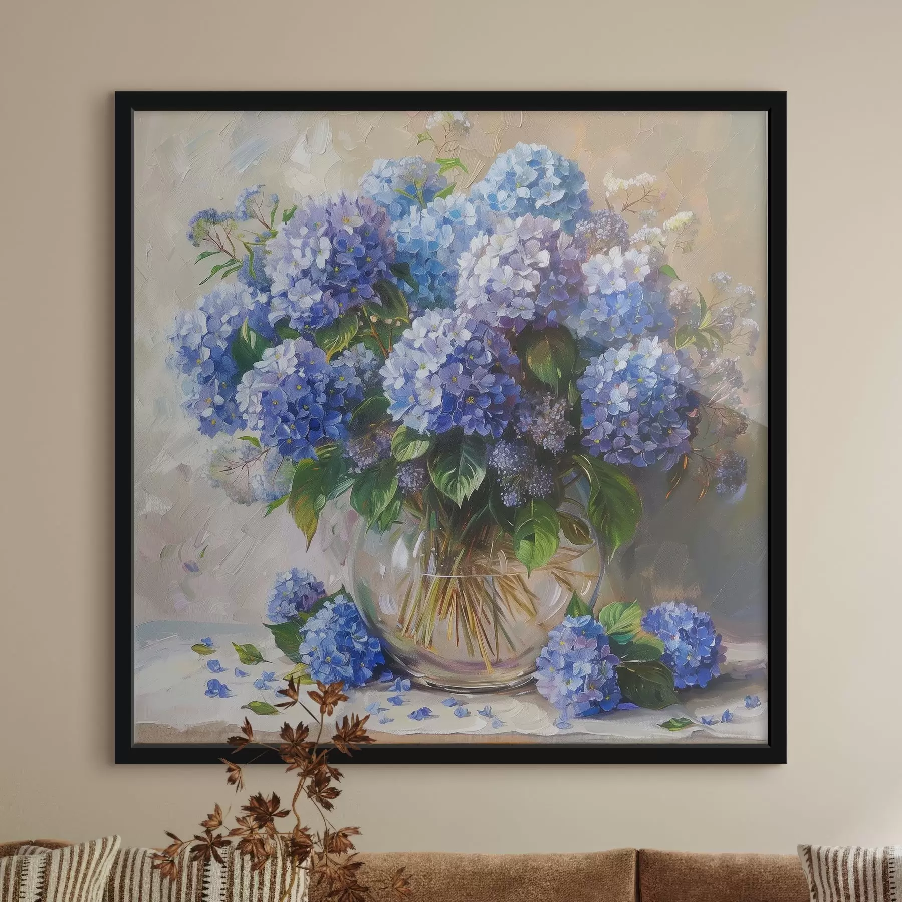 Fototapete Blaue Hortensien auf dem Tisch f38709