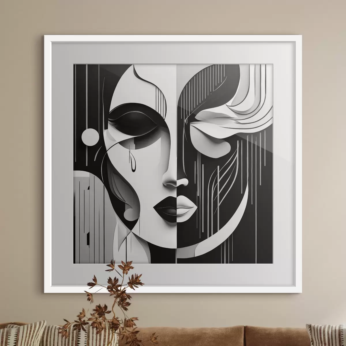 Poster Schwarz-weiße Maske f38850