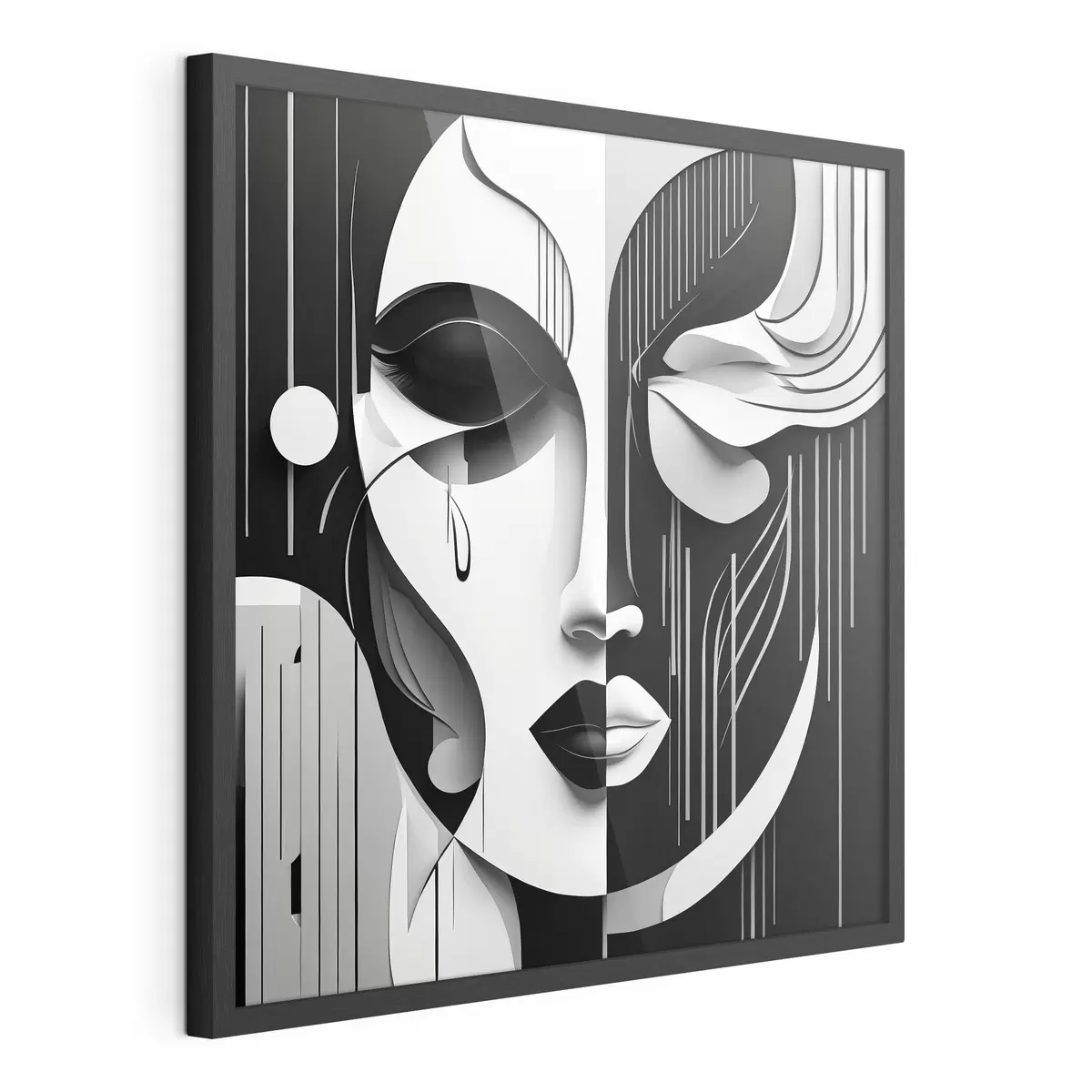 Poster Schwarz-weiße Maske f38850