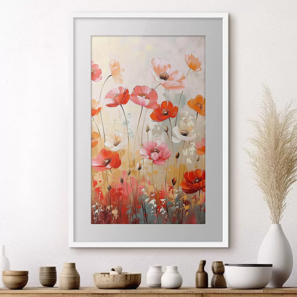 Poster Mohnblumen auf dem Feld f39048