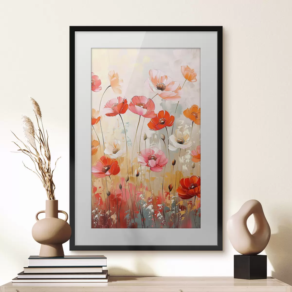 Poster Mohnblumen auf dem Feld f39048