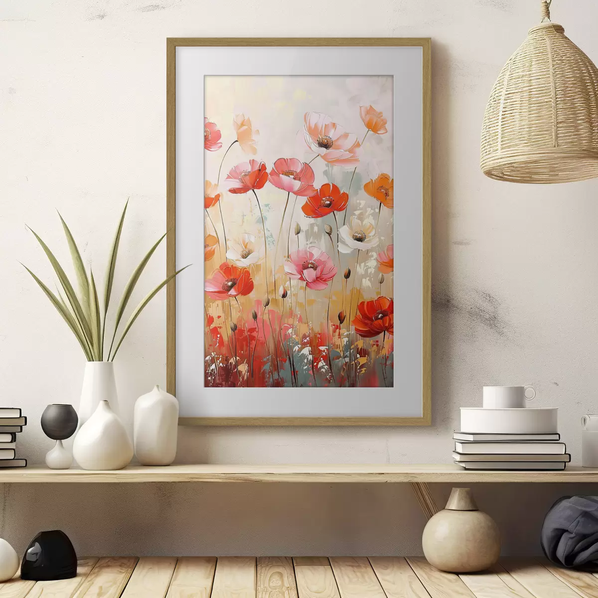 Poster Mohnblumen auf dem Feld f39048
