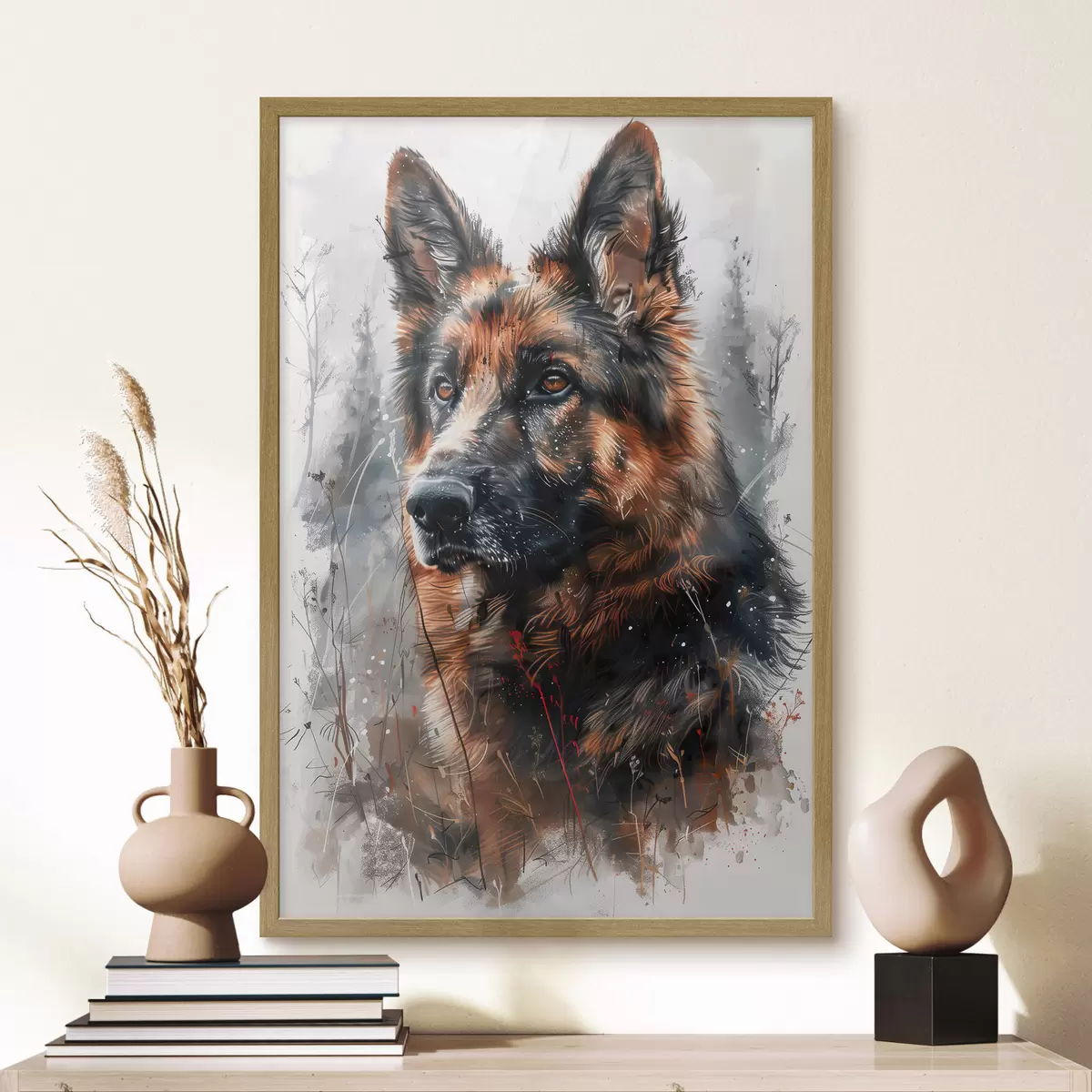 Poster Porträt eines Deutschen Schäferhundes f38995