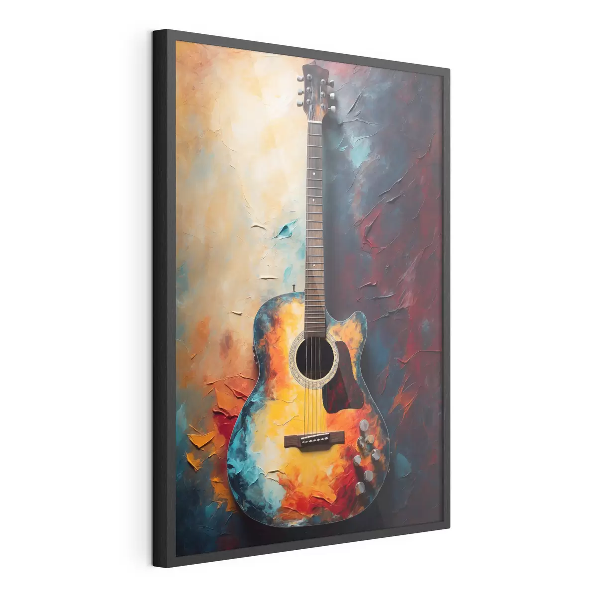 Poster Gitarre in kräftigen Farben f39002