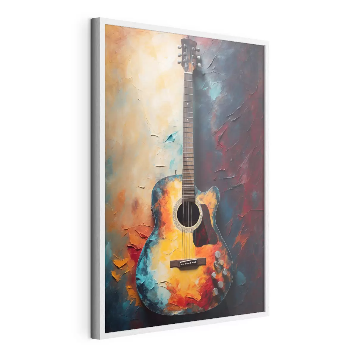Poster Gitarre in kräftigen Farben f39002