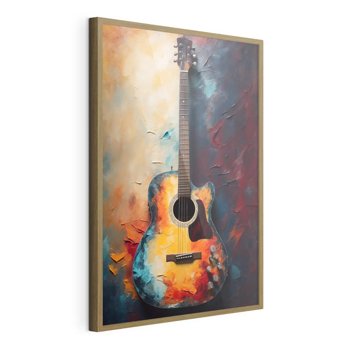 Poster Gitarre in kräftigen Farben f39002