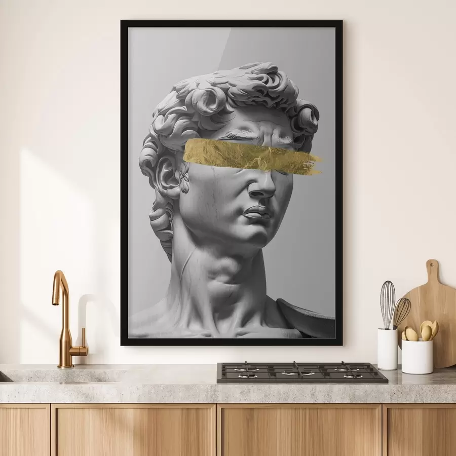 Fototapete Eine moderne Skulptur von David mit geschlossenen Augen f26129