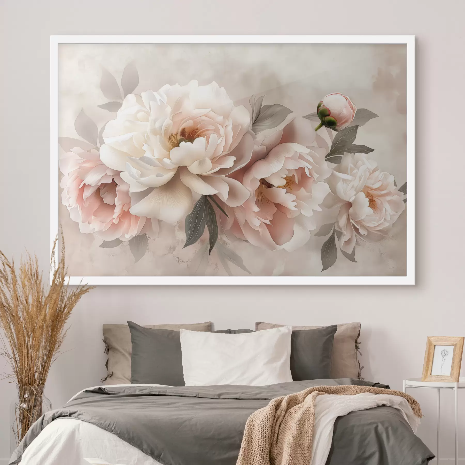 Fototapete Zweig mit rosa Pfingstrosen f39324