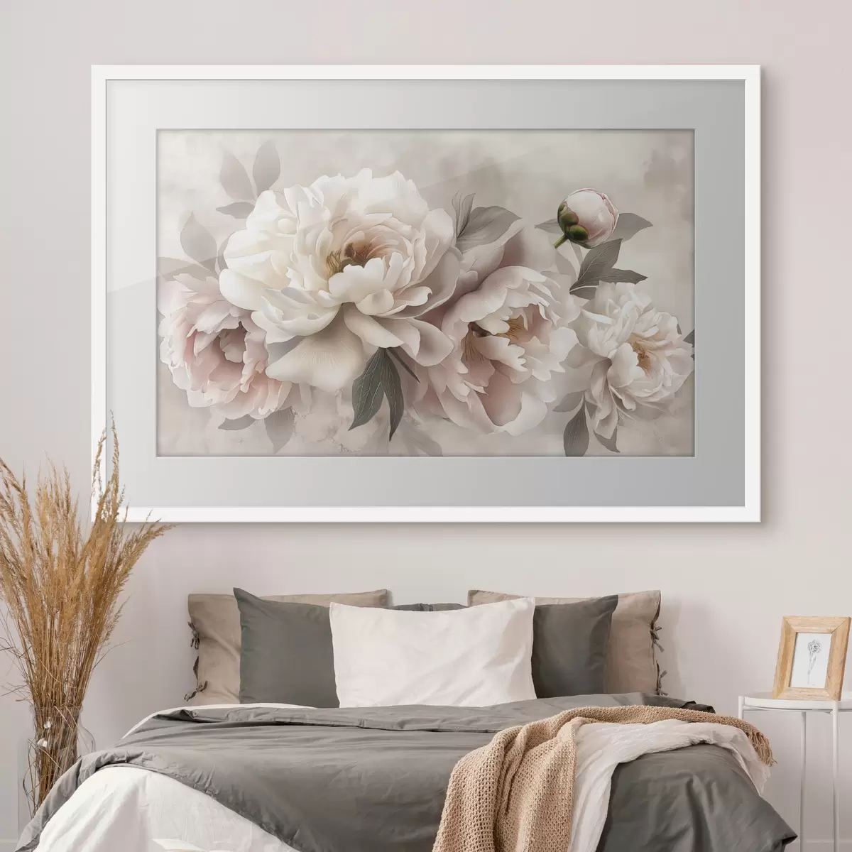 Poster Zweig mit rosa Pfingstrosen f39324