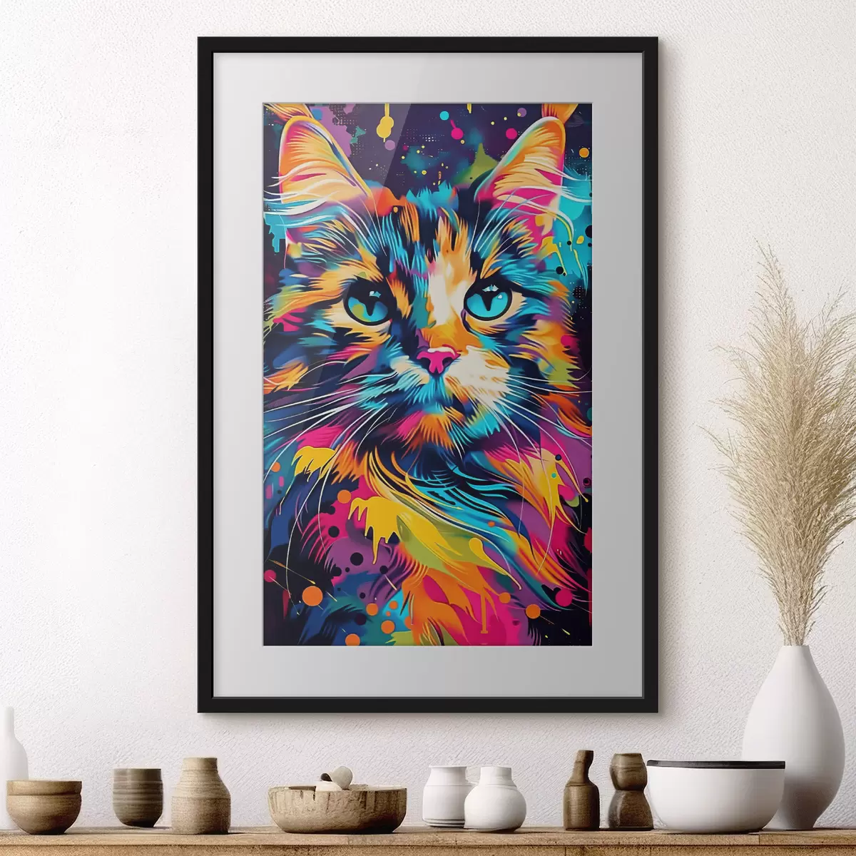 Poster Katze in Farben f39314