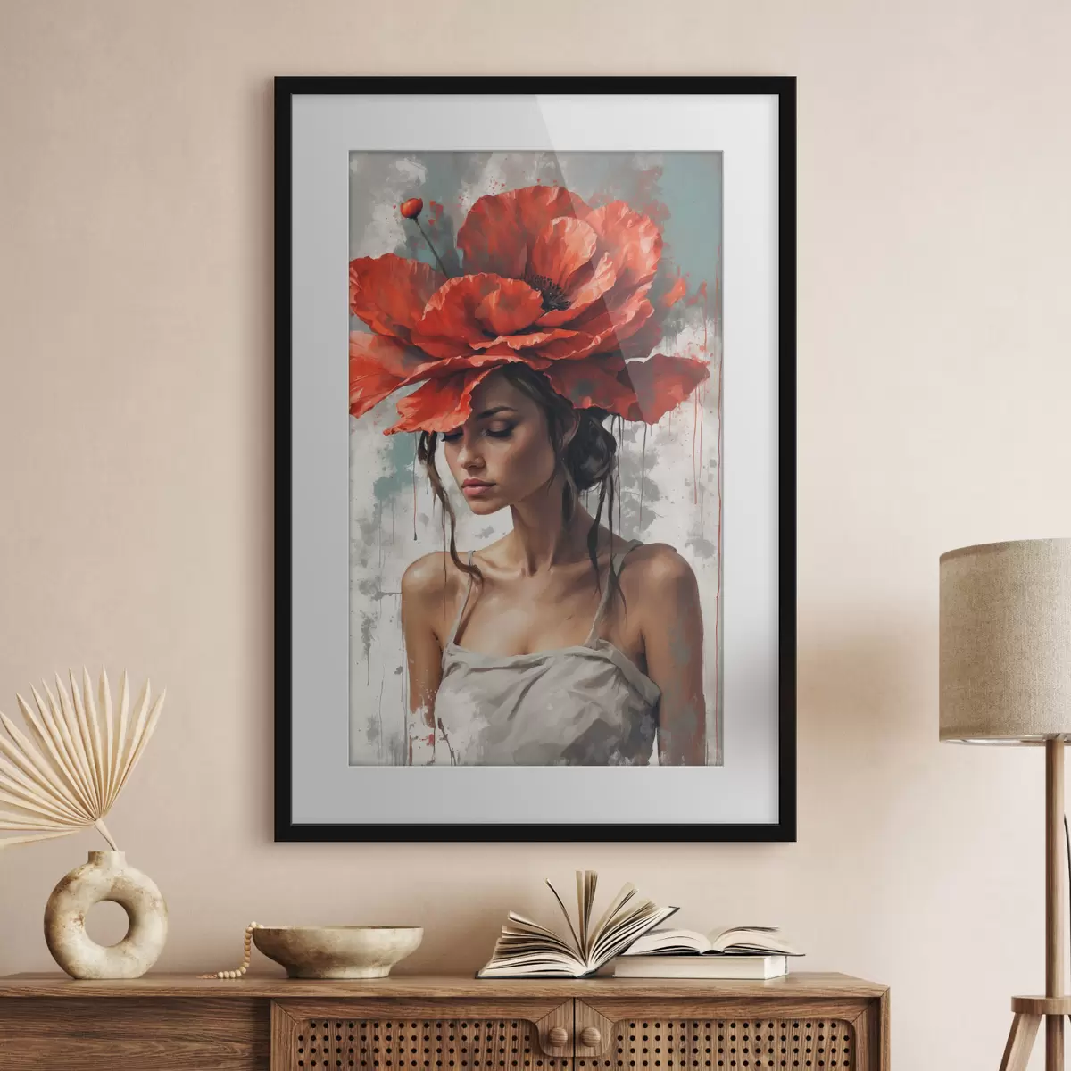 Poster Kopfschmuck aus Mohn f39171