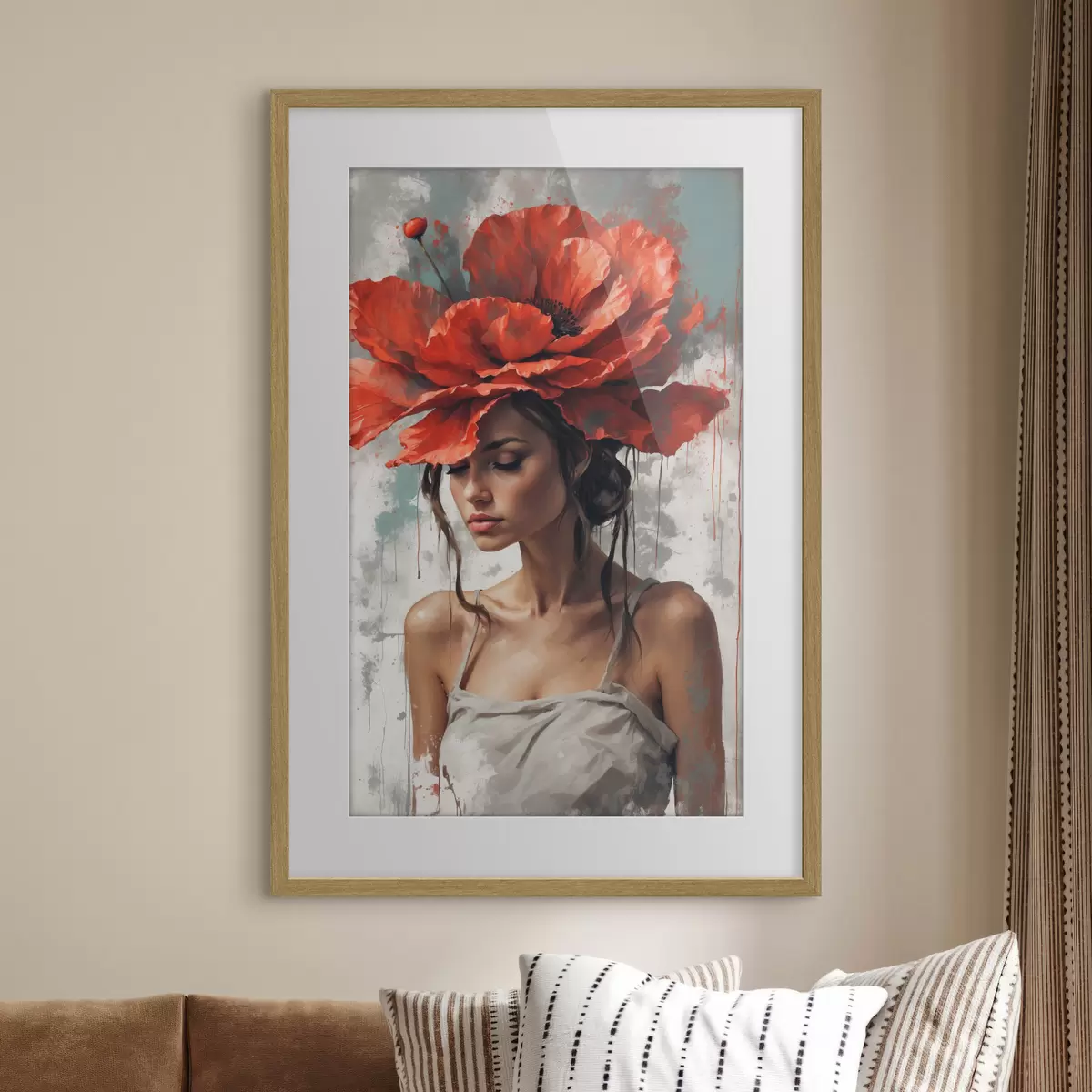 Poster Kopfschmuck aus Mohn f39171