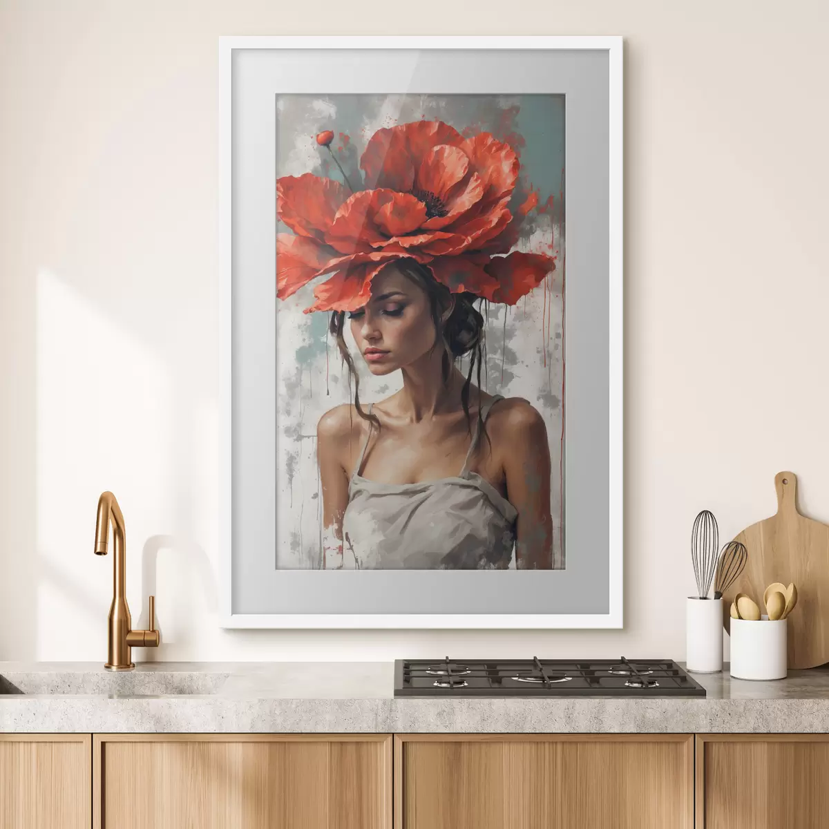 Poster Kopfschmuck aus Mohn f39171