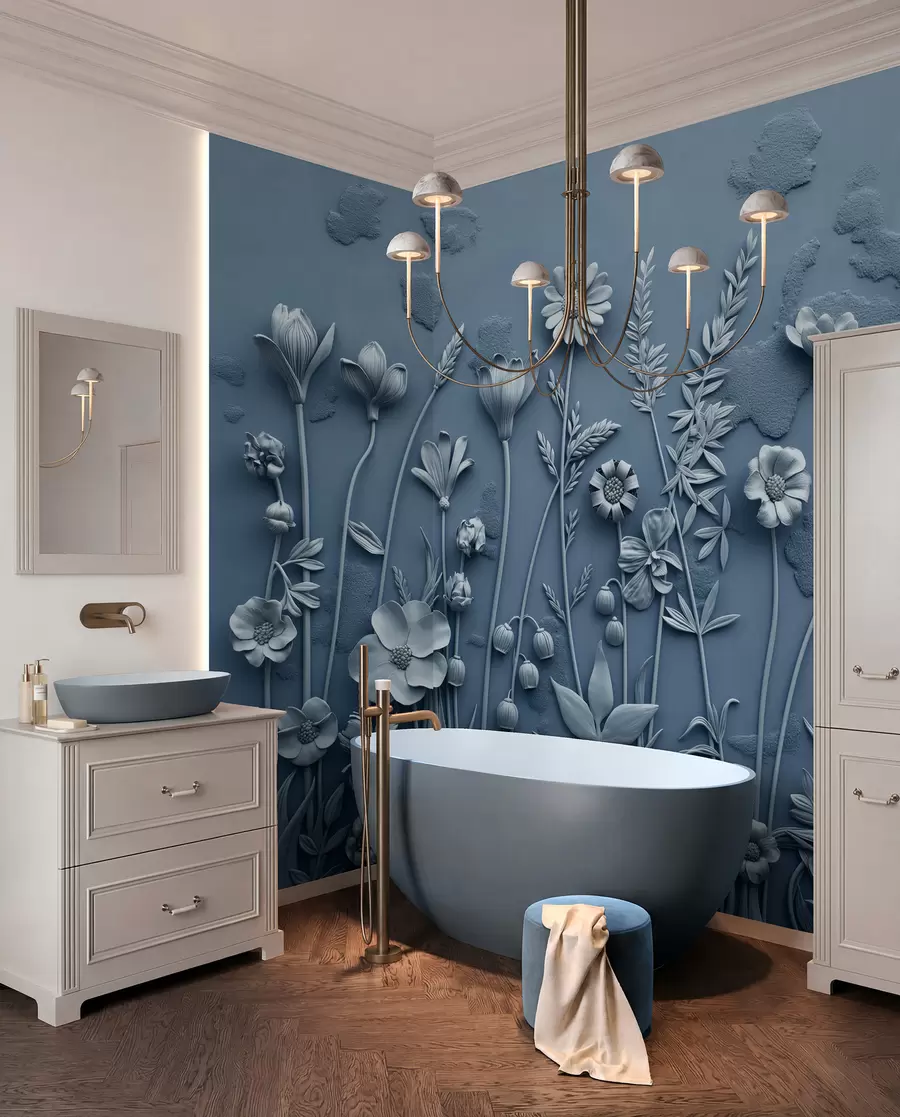 Fototapete Blaues Wiesenrelief w07869