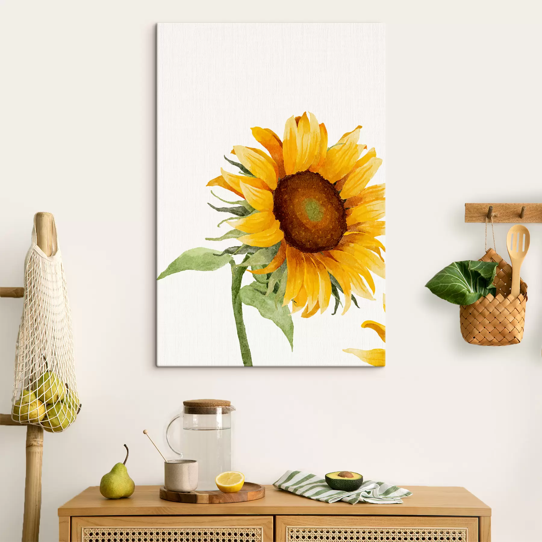 Fototapete Bunte Aquarell-Sonnenblume s39343