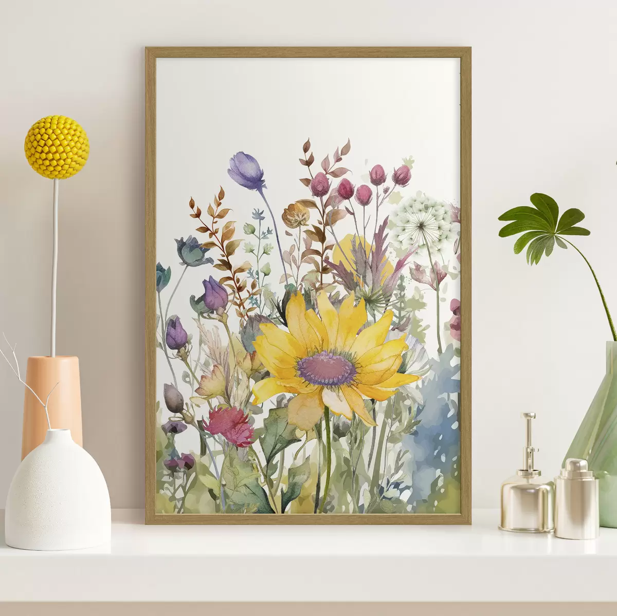 Poster Aquarell wilde Blumen f39339