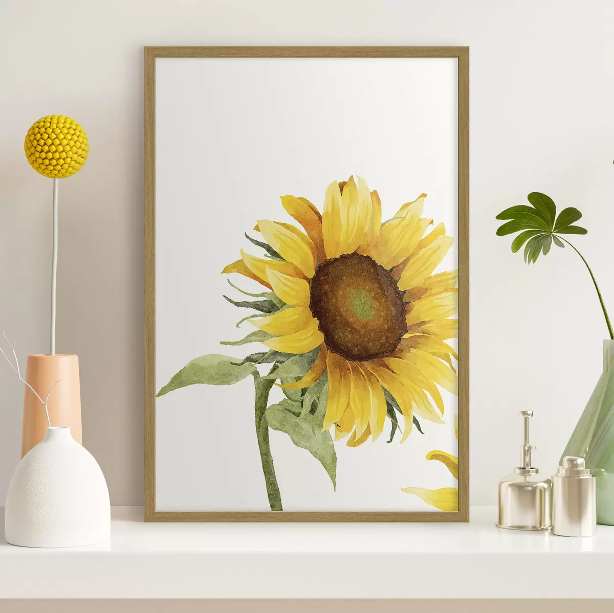 Poster Bunte Aquarell-Sonnenblume f39343