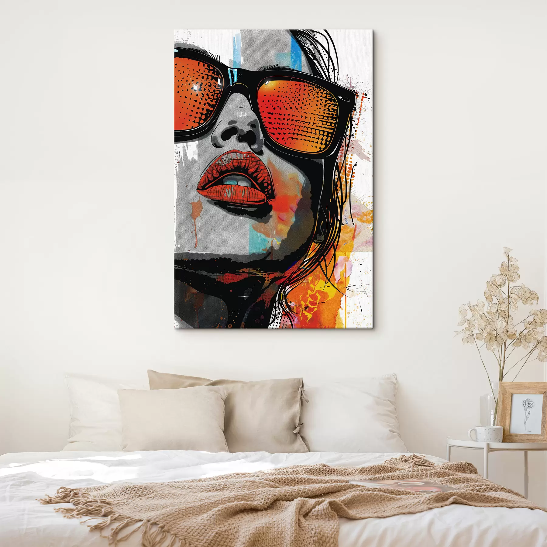 Fototapete Mädchen mit Brille im Pop-Art-Stil s39205