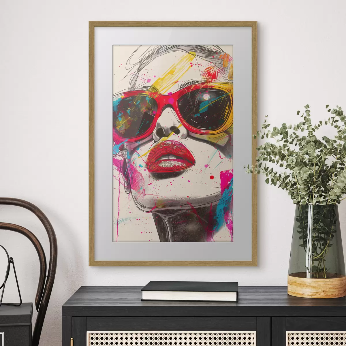 Poster Mädchen mit Brille f39204