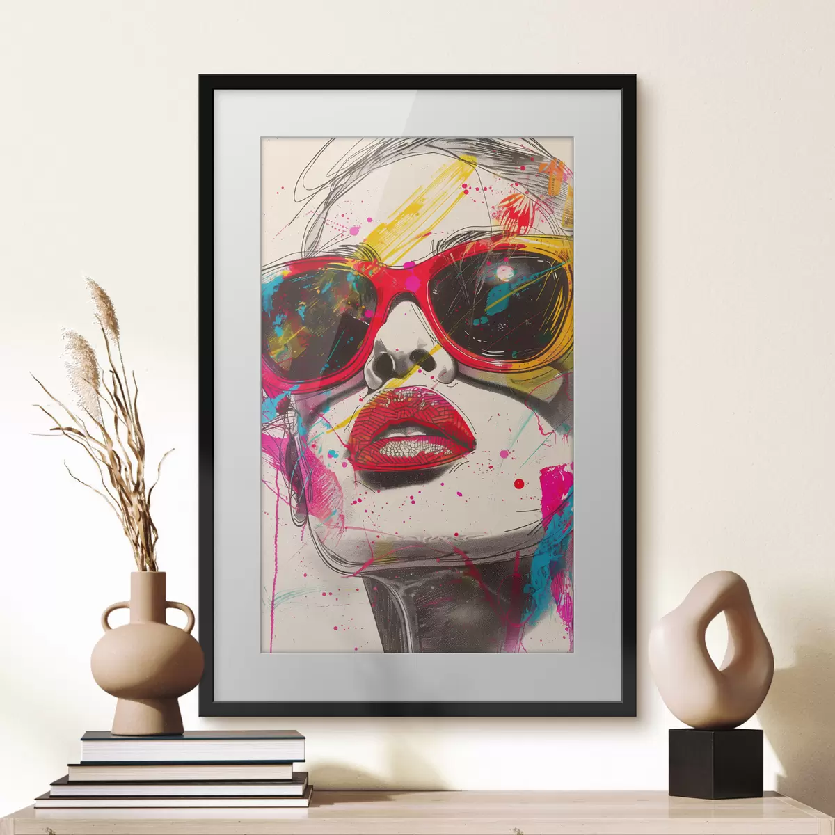 Poster Mädchen mit Brille f39204