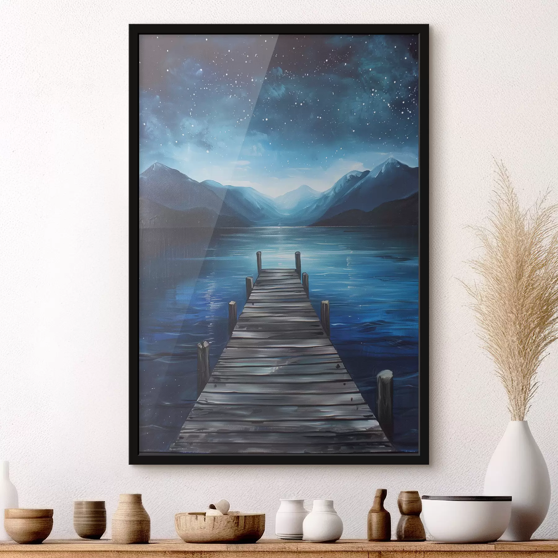 Fototapete Pier im Meer im Aquarellstil f39217