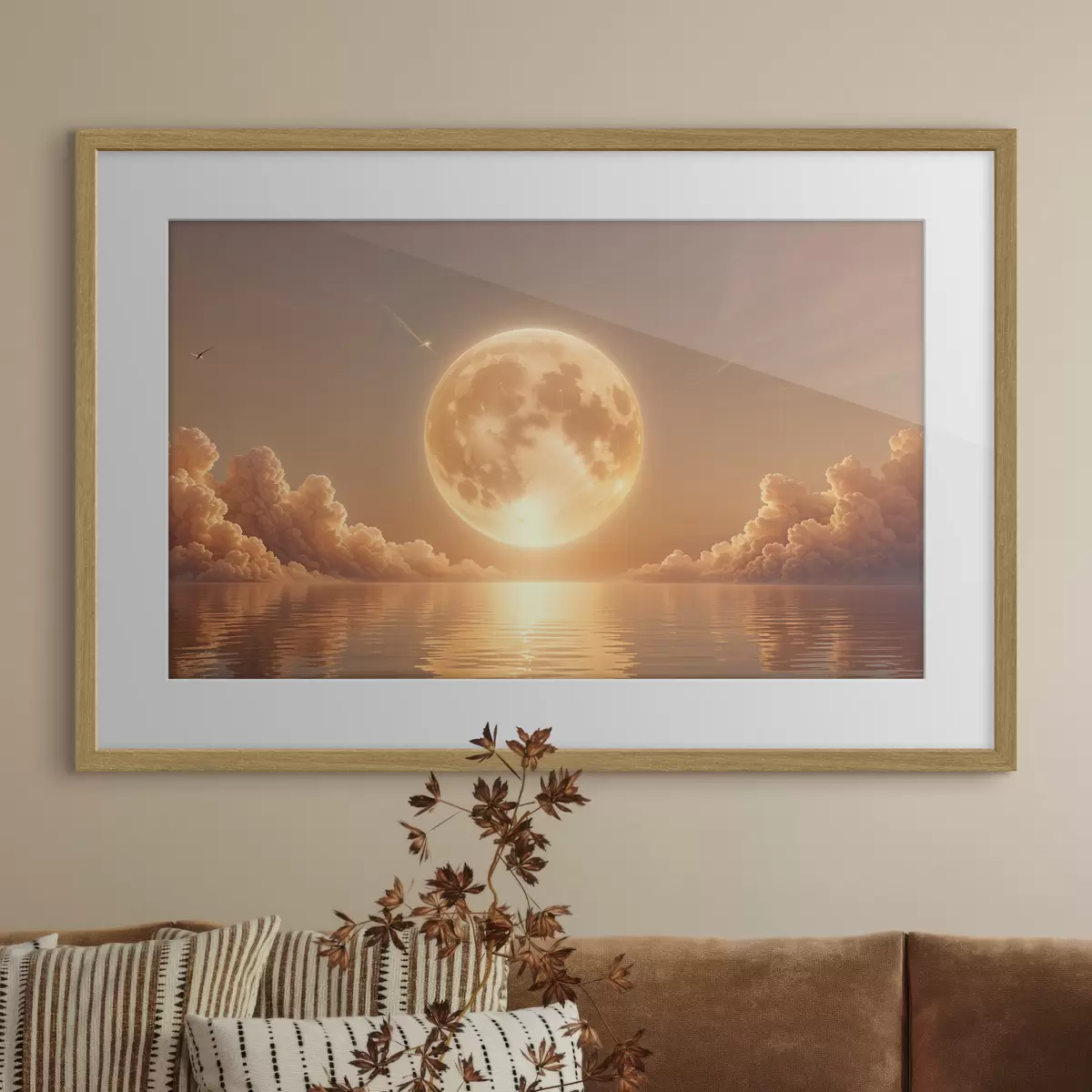 Poster Mond und Leuchten f39403